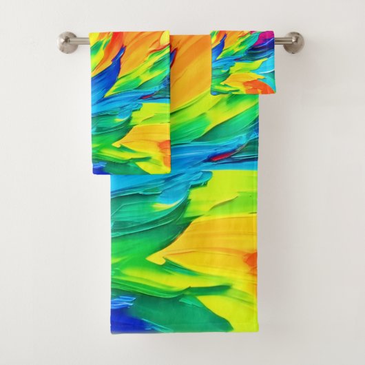 鮮やか抽象芸術表現主義絵を描の バスタオルセット (インサイチュ)