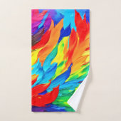 鮮やか抽象芸術表現主義絵を描の バスタオルセット (ハンドタオル)
