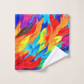 鮮やか抽象芸術表現主義絵を描の バスタオルセット (ウォッシュタオル)