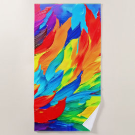 鮮やか抽象芸術表現主義絵を描の ビーチタオル