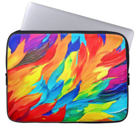 鮮やか抽象芸術表現主義絵を描の ラップトップスリーブ