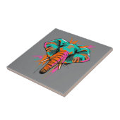 鮮やか抽象芸術象はっきりしたティール（緑がかった色） タイル (側面)