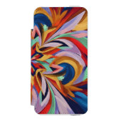 鮮やか抽象芸術開花カラフル – ウォールアート INCIPIO iPhoneウォレットケース (フォリオ 正面)