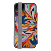 鮮やか抽象芸術開花カラフル – ウォールアート INCIPIO iPhoneウォレットケース (フォリオ裏面)
