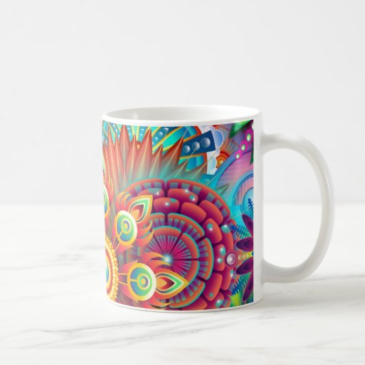 鮮やか抽象芸術 コーヒーマグカップ (右)