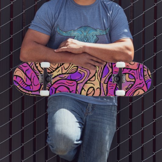 鮮やか抽象芸術 スケートボード (室外3)