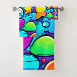 鮮やか抽象芸術 バスタオルセット