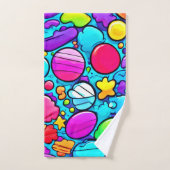 鮮やか抽象芸術 バスタオルセット (ハンドタオル)