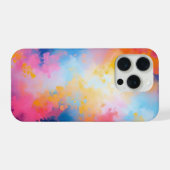 鮮やか抽象芸術 – ピはっきりしたンク iPhoneケース (裏面横)