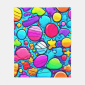 鮮やか抽象芸術 フリースブランケット (正面)