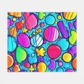 鮮やか抽象芸術 フリースブランケット (正面(横))