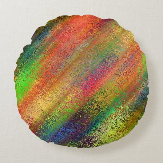 鮮やか抽象芸術 ラウンドクッション (正面)