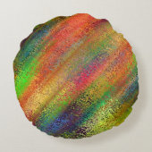 鮮やか抽象芸術 ラウンドクッション (裏面)