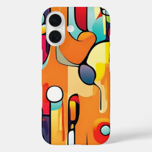 鮮やか抽象芸術:色のバースト iPhone 16ケース
