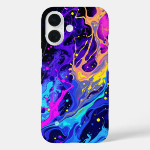 鮮やか抽象芸術:色のバースト iPhone 16ケース