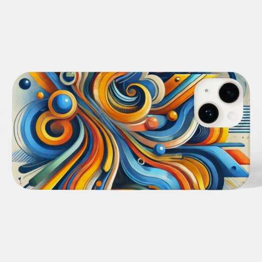 鮮やか抽象芸術iPhoneケース Case-Mate iPhoneケース (裏面 (横))