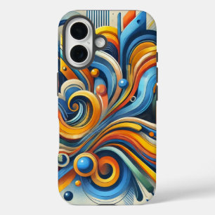 鮮やか抽象芸術iPhoneケース iPhone 16ケース