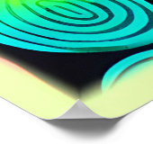 鮮やか指紋インスパイア抽象芸術 ポスター (角)