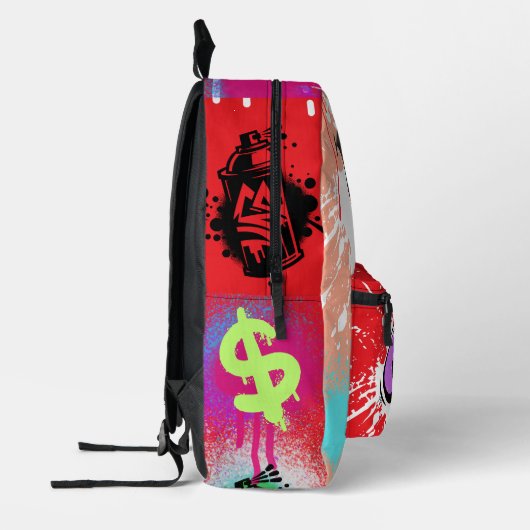 鮮やか数々のカラーの吸血スプ絵を描レイの落書き プリントバックパック (左)
