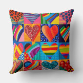 鮮やか数々のハート クッション (裏面)