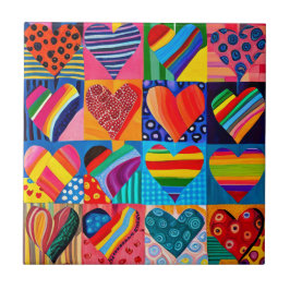 鮮やか数々のハート タイル