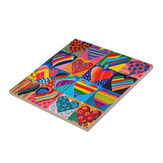 鮮やか数々のハート タイル (側面)