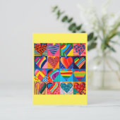 鮮やか数々のハート ポストカード (スタンド正面)