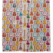 鮮やか数々の色ギターミュージカルスタイル シャワーカーテン (正面)