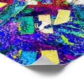 鮮やか数々の色サイケデリック抽象芸術 ポスター (角)