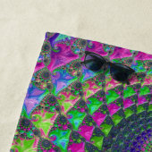 鮮やか数々の色フラクタル曼荼羅 ビーチタオル (インサイチュ)