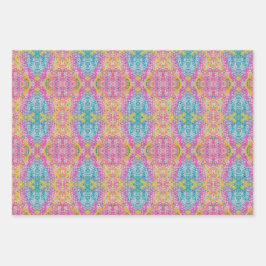 鮮やか数々の色抽象デザイン ラッピングペーパーシート