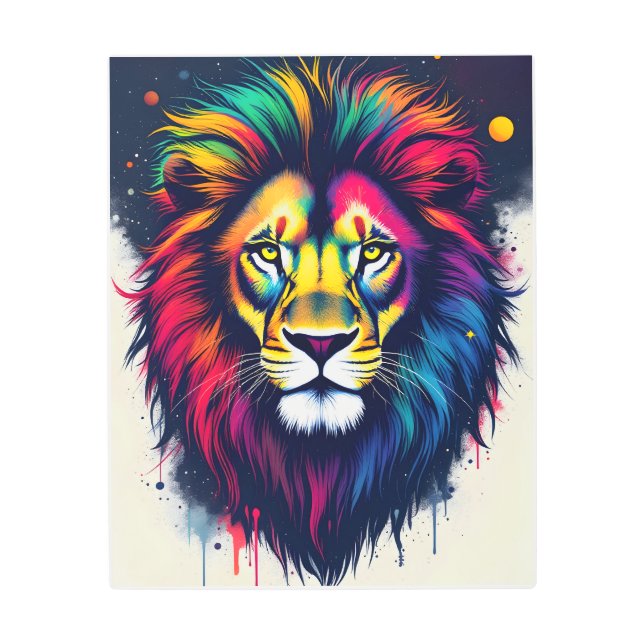 鮮やか数々の色抽象芸術 メタルプリント (正面)