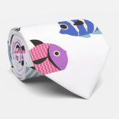 鮮やか数々の魚よくはしゃぐ海模様 ネクタイ (ロール)