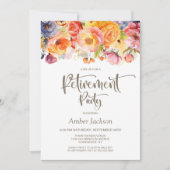 鮮やか春フローラ退職パーティー 招待状 (正面)
