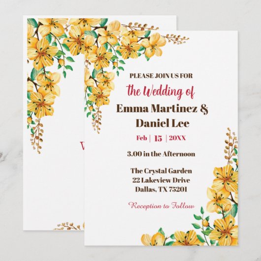 鮮やか春招待状 招待状 (正面/裏面)