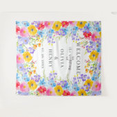 鮮やか春水彩花ウェルカム結婚ズ タペストリー (正面(横))