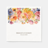 鮮やか春結婚フローラ スタンダードカクテルナプキン (正面)