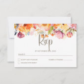 鮮やか春結婚フローラ 出欠カード (正面)