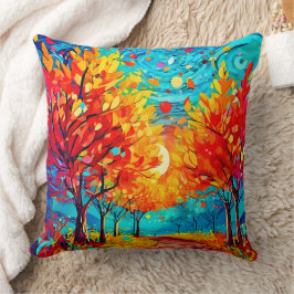 鮮やか月への森の道 クッション