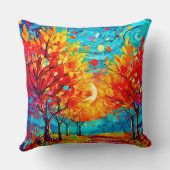 鮮やか月への森の道 クッション (裏面)