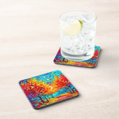 鮮やか月への森の道 コースター (右側)