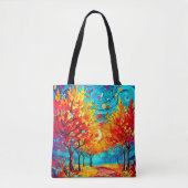 鮮やか月への森の道 トートバッグ (正面)