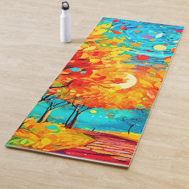 鮮やか月への森の道 ヨガマット