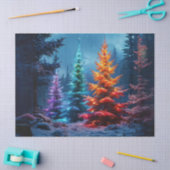 鮮やか森のクリスマスツリーDecompage Cr 薄葉紙 (クラフト)