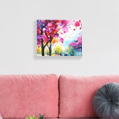 鮮やか森の水の色絵画 キャンバスプリント (インサイチュ (リビング))