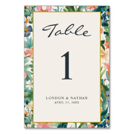 鮮やか植物フローラの結婚テーブル番号 テーブルナンバー