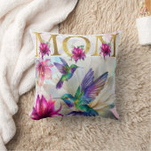 鮮やか母ハミングバードギフト クッション (ブランケット)