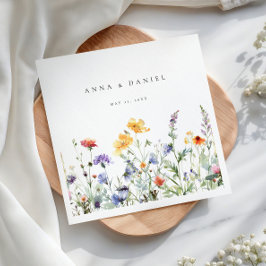 鮮やか水カラーフローラ結婚 スタンダードカクテルナプキン