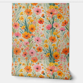 鮮やか水彩春フローラ剥離及びスティック 壁紙