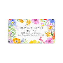 鮮やか水彩花結婚差出人住所